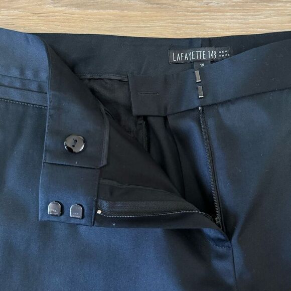 Lafayette 148 Women's 14 Mid-Rise Cropped Straight Leg Pants Black Contemporary - Picture 3 of 8